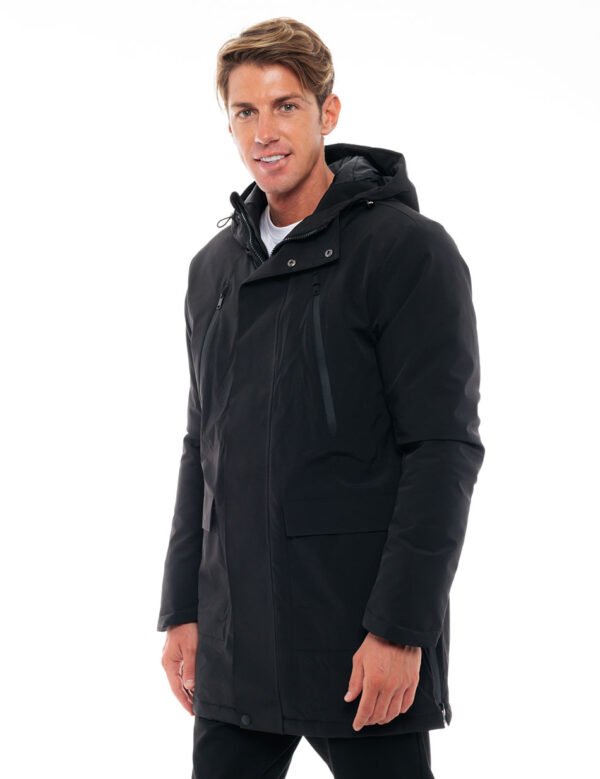 Splendid fashion ανδρικό μακρύ μπουφάν 48-201-057 BLACK