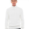 Biston fashion ανδρική πλεκτή μπλούζα με ψηλό γιακά 48-206-028 OFF WHITE