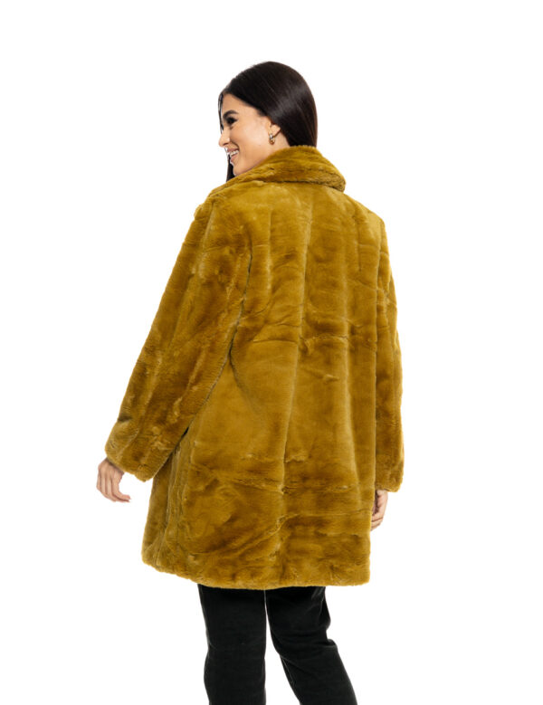 Biston fashion γυναικείο demi πανωφόρι από συνθετική γούνα 50-101-050 GINGER YELLOW