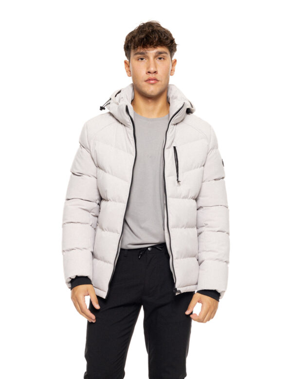 Biston fashion ανδρικό κοντό μπουφάν με αποσπώμενη κουκούλα 50-201-035 LT GREY