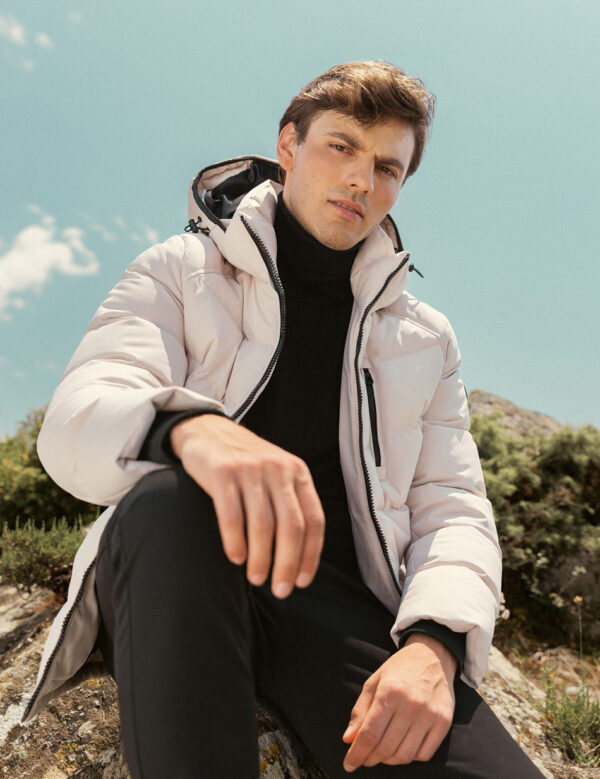 Biston fashion ανδρικό κοντό μπουφάν με αποσπώμενη κουκούλα 50-201-035 LT GREY