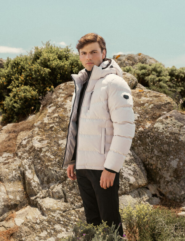 Biston fashion ανδρικό κοντό μπουφάν με αποσπώμενη κουκούλα 50-201-035 LT GREY