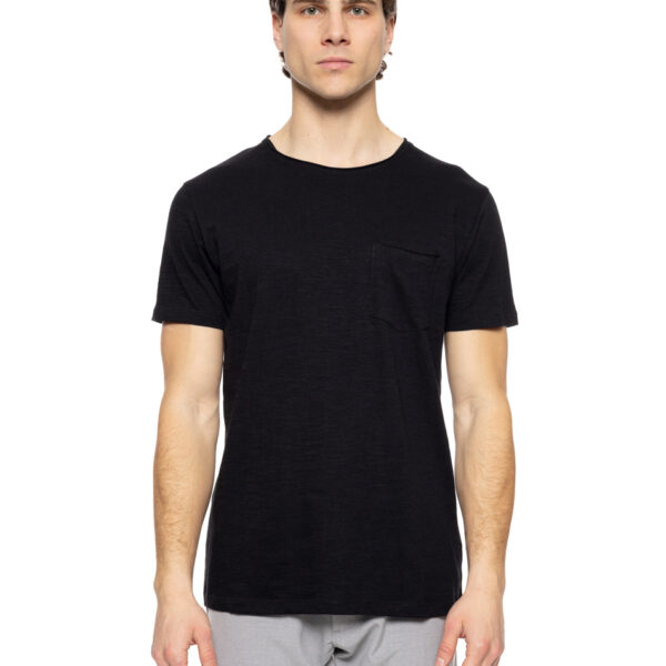 Smart fashion ανδρικό t-shirt με τσέπη 51-206-034 BLACK