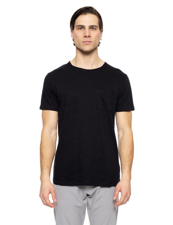 Smart fashion ανδρικό t-shirt με τσέπη 51-206-034 BLACK