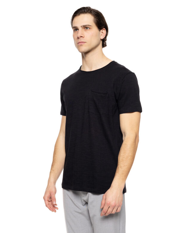 Smart fashion ανδρικό t-shirt με τσέπη 51-206-034 BLACK