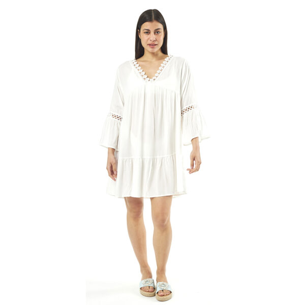 Verde Γυναικείο Φόρεμα 52-0081 Cotton ΑΣΠΡΟ