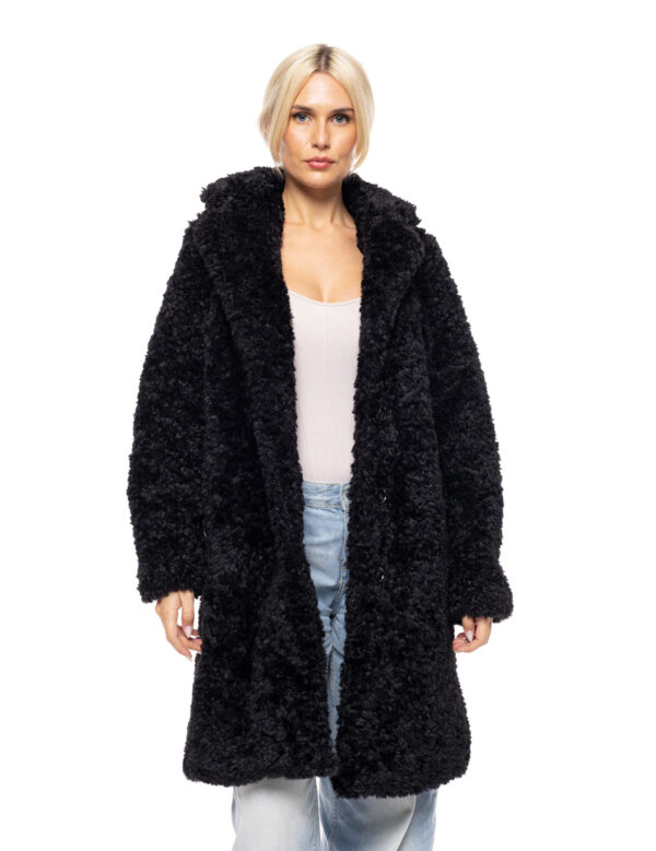 Biston fashion γυναικείο λούτρινο πανωφόρι 52-101-017 BLACK