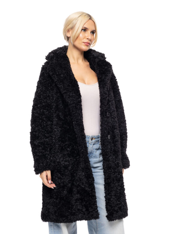 Biston fashion γυναικείο λούτρινο πανωφόρι 52-101-017 BLACK