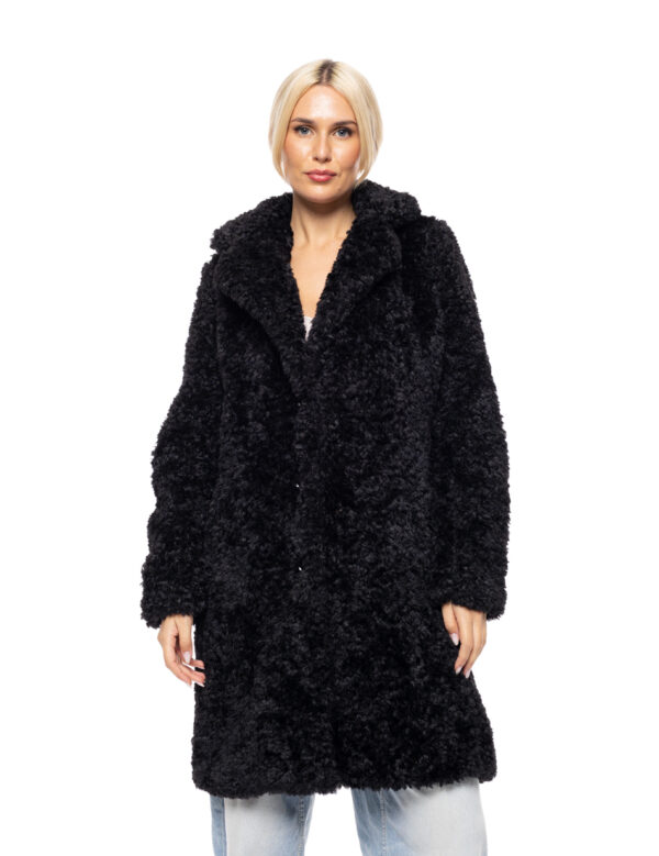 Biston fashion γυναικείο λούτρινο πανωφόρι 52-101-017 BLACK