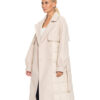 Biston fashion γυναικείο μακρύ πανωφόρι με ζώνη 52-101-054 LT BEIGE