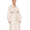 Biston fashion γυναικείο μακρύ πανωφόρι με ζώνη 52-101-054 LT BEIGE