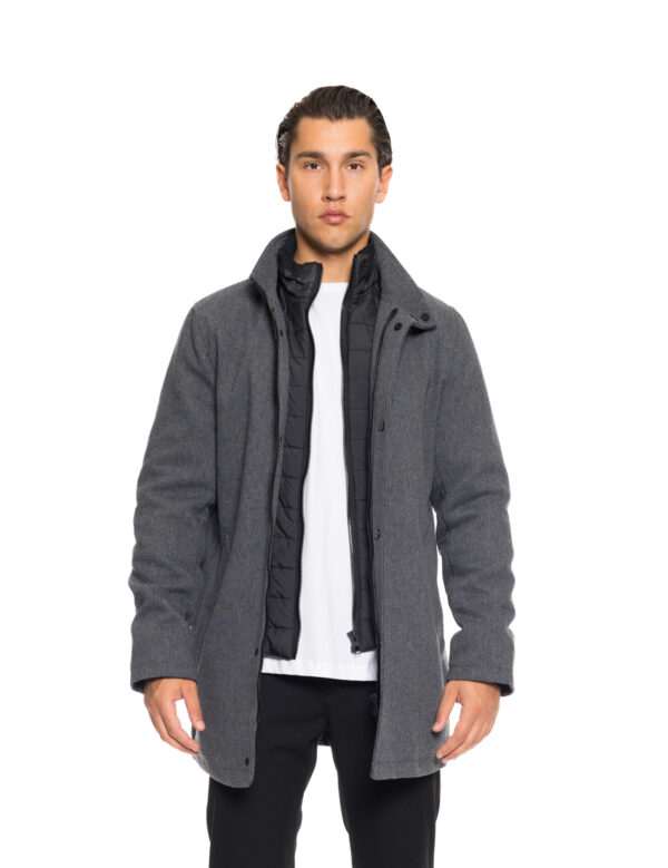 Biston fashion ανδρικό demi πανοφώρι με γιακά 52-201-120 DK GREY