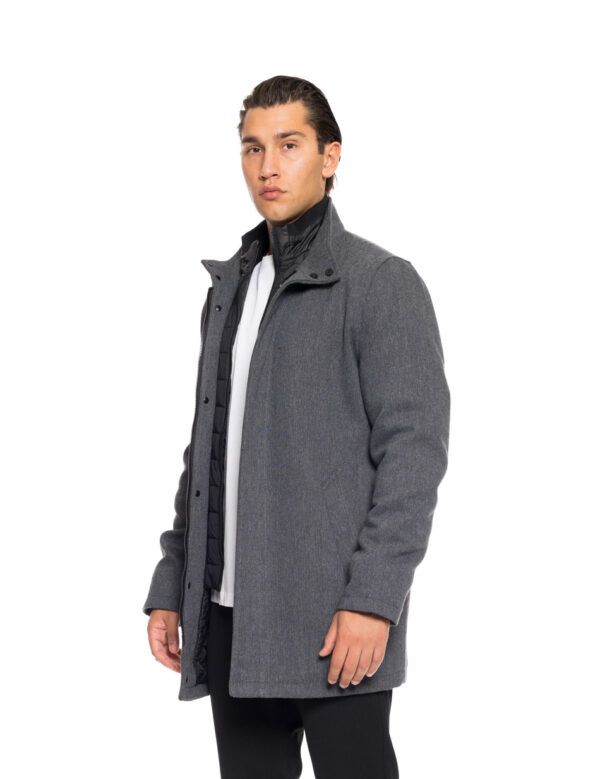Biston fashion ανδρικό demi πανοφώρι με γιακά 52-201-120 DK GREY