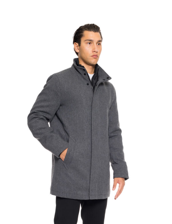 Biston fashion ανδρικό demi πανοφώρι με γιακά 52-201-120 DK GREY