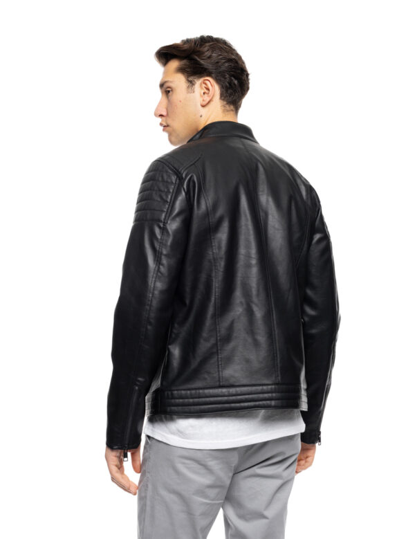 B&apos; Ανδρικό πανωφόρι από δερματίνη 53-201-006 BLACK