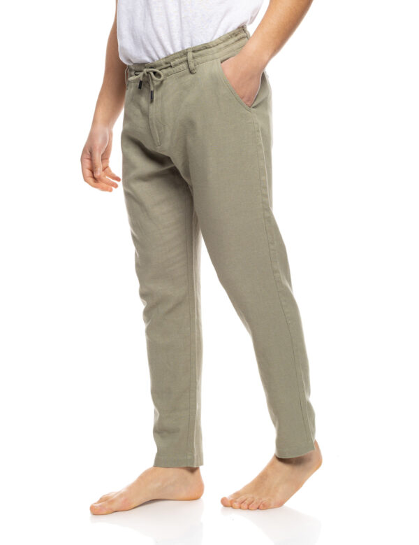 S&apos; Ανδρικό λινό chinos παντελόνι 53-241-002 DK GREEN