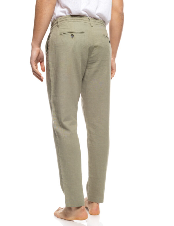 S&apos; Ανδρικό λινό chinos παντελόνι 53-241-002 DK GREEN