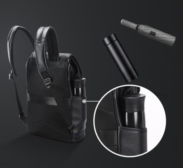 Δερμάτινο Σακίδιο πλάτης Αντικλεπτικό 24L Laptop 15,6” Bopai 61-123391 μαύρο
