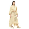 Verde Γυναικείο Σέτ Φούστα -Κροπ Τοπ 62-0010 Cotton Ινδίας Μπέζ