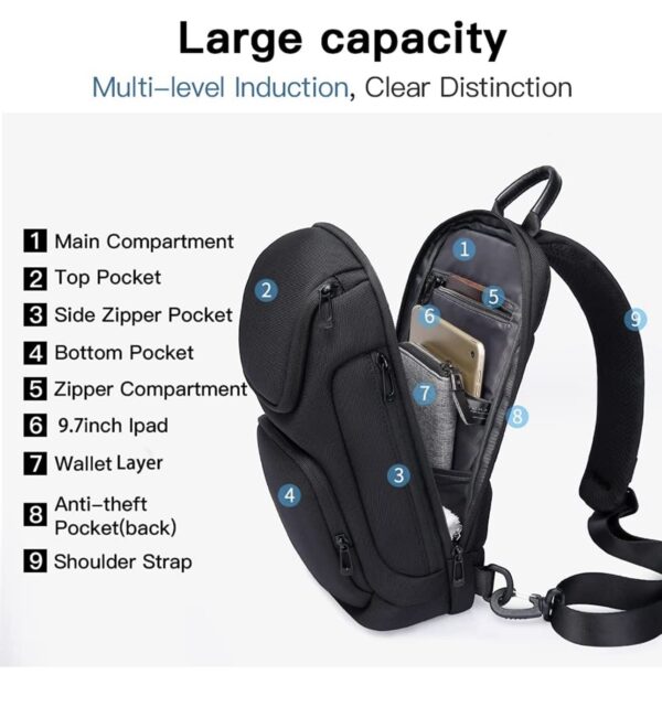 Τσαντάκι ώμου χιαστί crossbody Bange 7565 μαύρο