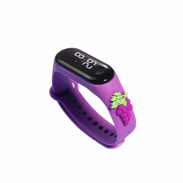 Παιδικό Αδιάβροχο Ρολόι με οθόνη Led και 3D grapes AG-022 μωβ