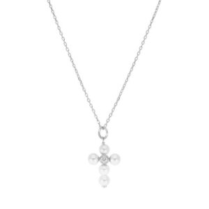 Sequoia Σταυρός Silver 925 με λευκές πέρλες SXY001711 Ασημί