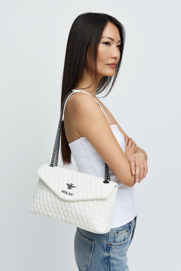 Stacy White Gun Metal
