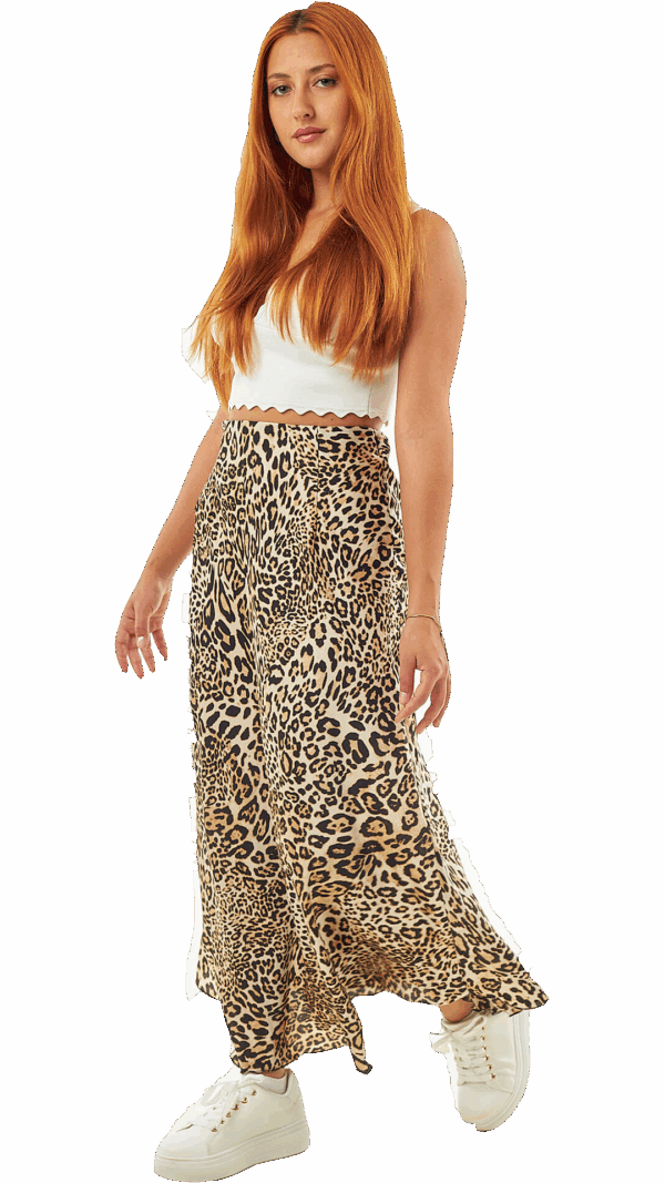 Sequoia Γυναικεία Φούστα 1166 Animal Print Καφέ/Μπεζ