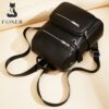 Δερμάτινo Γυναικείo Σακίδιο Πλάτης  Foxer 9135070F μαύρο