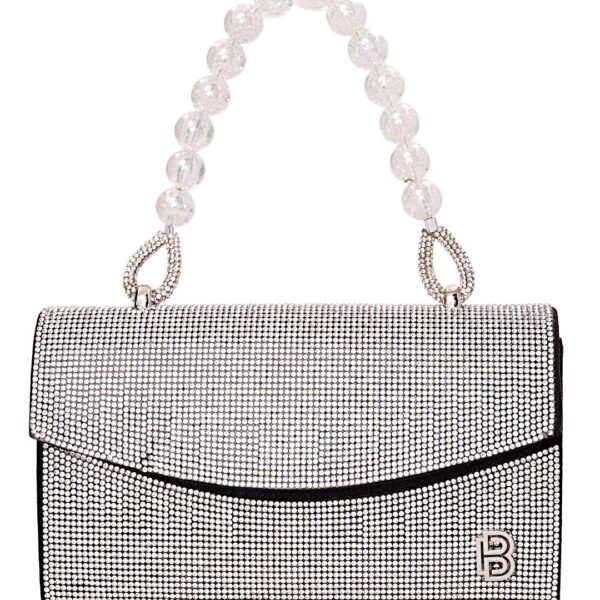 Τσάντα φάκελος clutch JH2210 - Ασπρο/Μαύρο