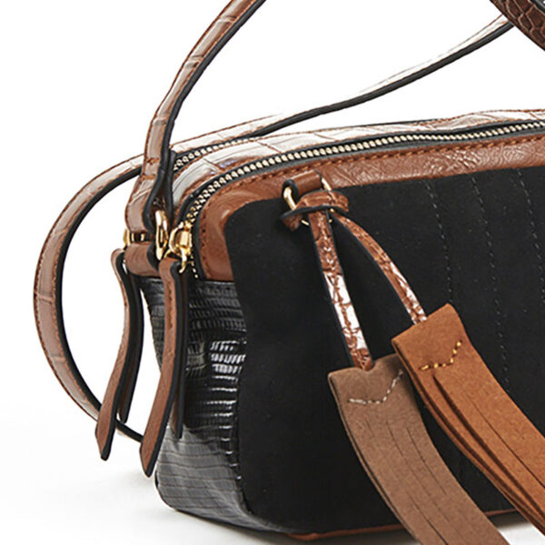 Verde 16-6213 Suede Γυναικεία Τσάντα Χιαστι black