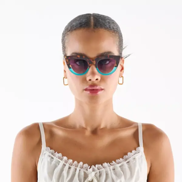 Okkia γυαλιά ηλίου Claudia Big Cat Eye - Havana and blue