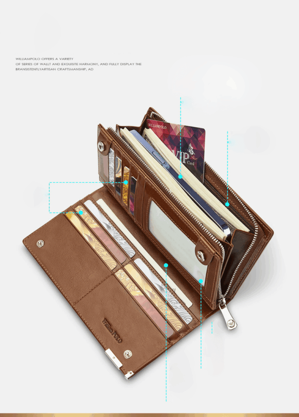 Δερμάτινο Ανδρικό πορτοφόλι William Polo 221616 brown