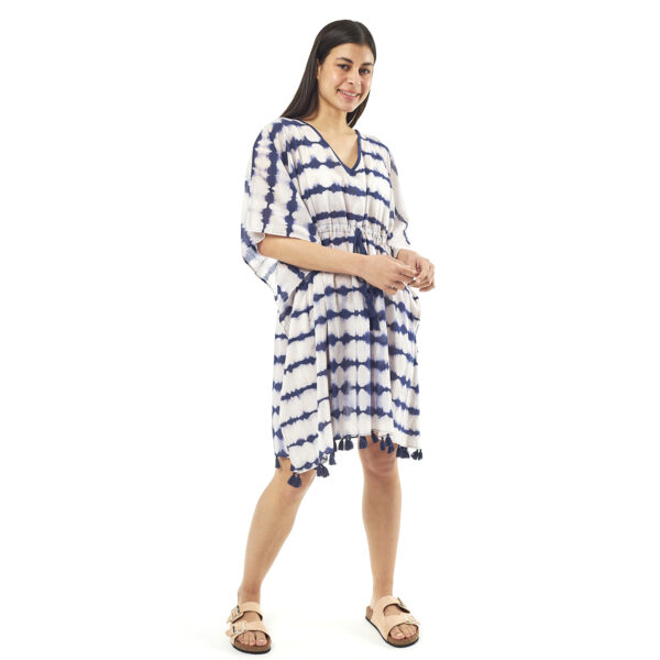 Verde Γυναικείo Καφτάνι 47-0077 Cotton Ινδίας Μπλέ