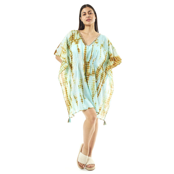 Verde Γυναικείo Καφτάνι 47-0078 Cotton Ινδίας Γαλάζιο