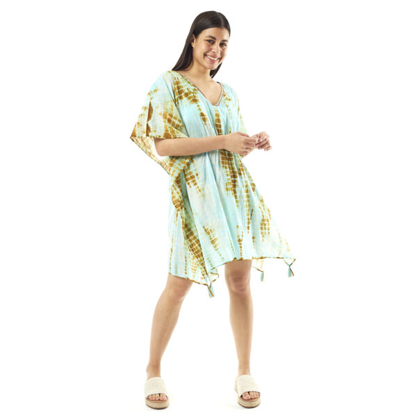 Verde Γυναικείo Καφτάνι 47-0078 Cotton Ινδίας Γαλάζιο