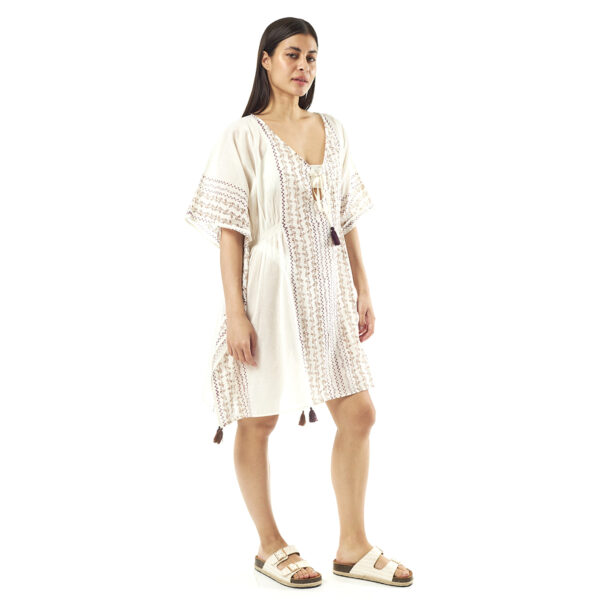 Verde Γυναικείo Καφτάνι 47-0079 Cotton Ινδίας Μπέζ