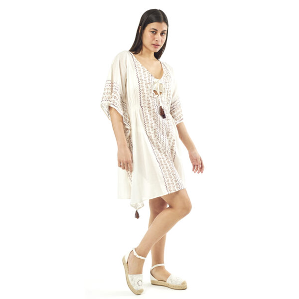 Verde Γυναικείo Καφτάνι 47-0079 Cotton Ινδίας Μπέζ