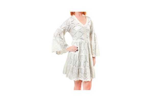 Verde Γυναικειο φορεμα παραλιας 100% cotton one size 52-0013 ivory
