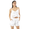 Σέτ Verde Γυναικείο Σόρτς-Κροπ Τοπ 57-0003 Cotton Ινδίας Άσπρο