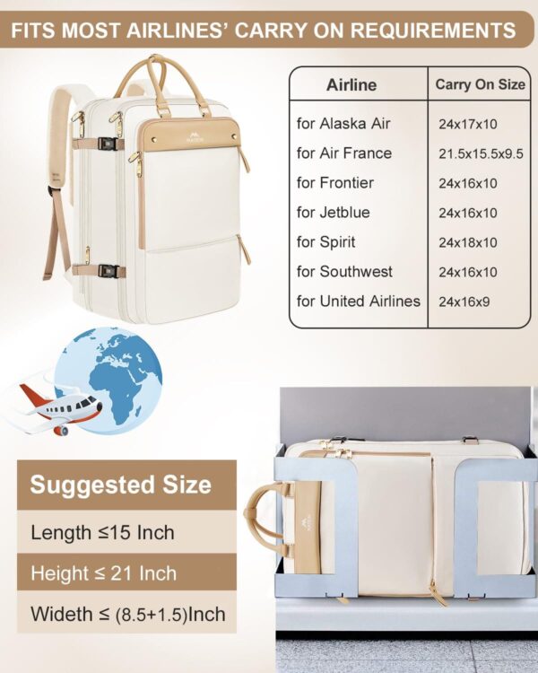 Σακίδιο πλάτης Travel Carry on 52L Laptop 17,3” Matein 6131 μπεζ