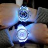 Sequoia Αναλογικό ρολόι  με LED φωτισμό και Strass AG-118 γαλάζιο