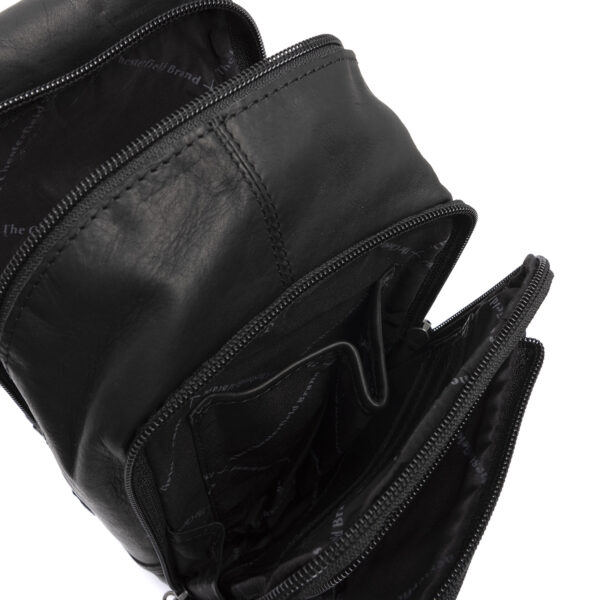 Chesterfield Leather Crossbody Bag Riga Black