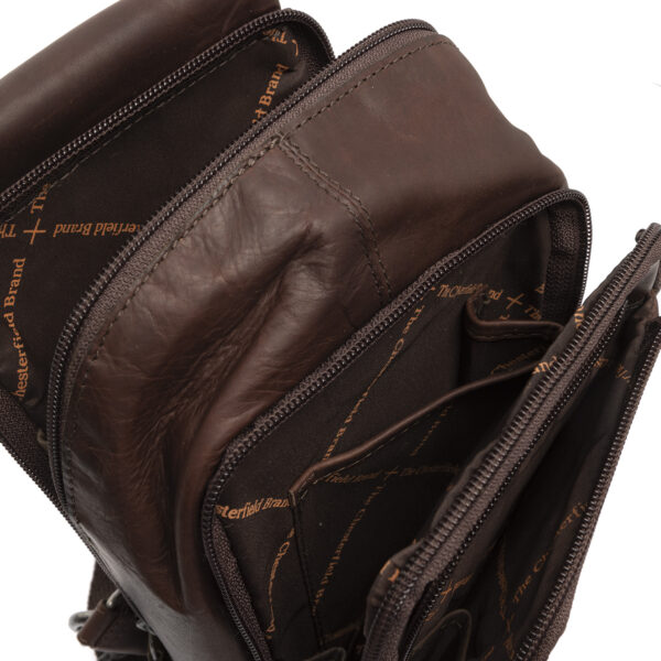 Chesterfield Leather Crossbody Bag Riga Brown