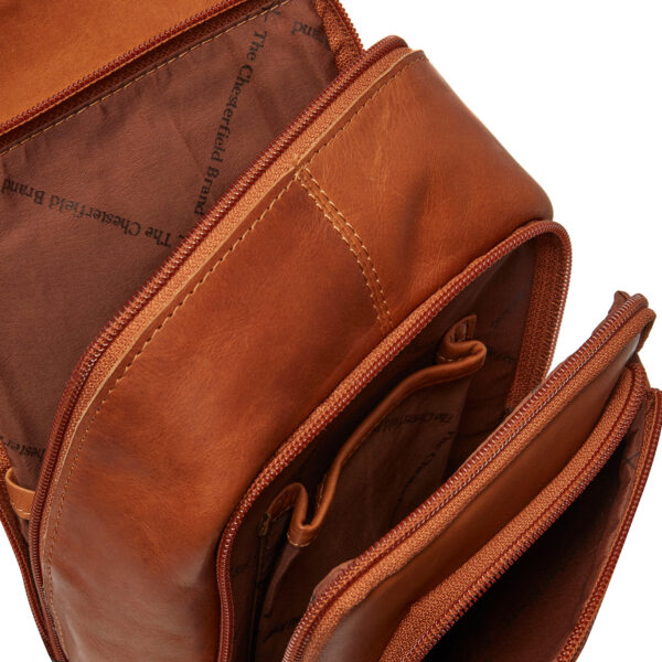 Chesterfield Leather Crossbody Bag Riga camel