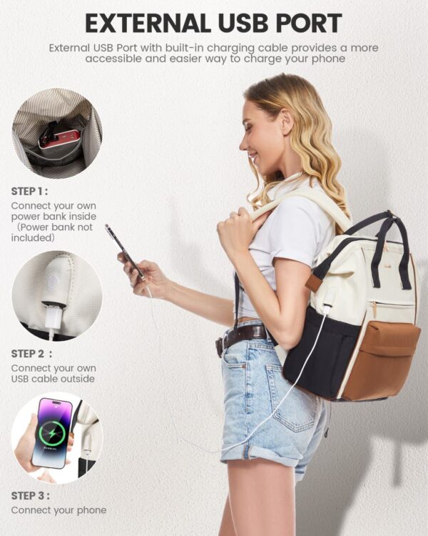 Γυναικείο Σακίδιο USB Lovevook 15,6'' MB2146 beige/brown/black