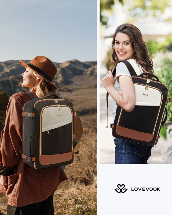 Σακίδιο Ταξιδίου Γυναικείο 40L Carry on 17,3" Lovevook MB2165 black/beige