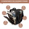 Σακίδιο Πλάτης Καμπίνας 40L με USB, Θήκες Οργάνωσης MB2213 black/beige/Brown