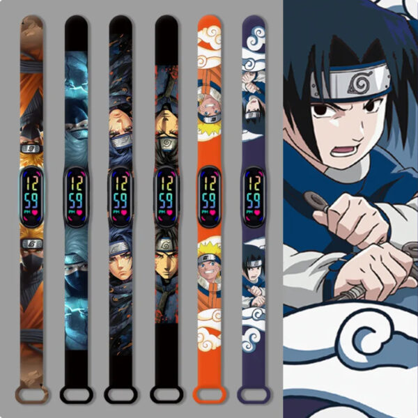 Παιδικό Αδιάβροχο Ρολόι Naruto με οθόνη Led AG-051 Μπλε