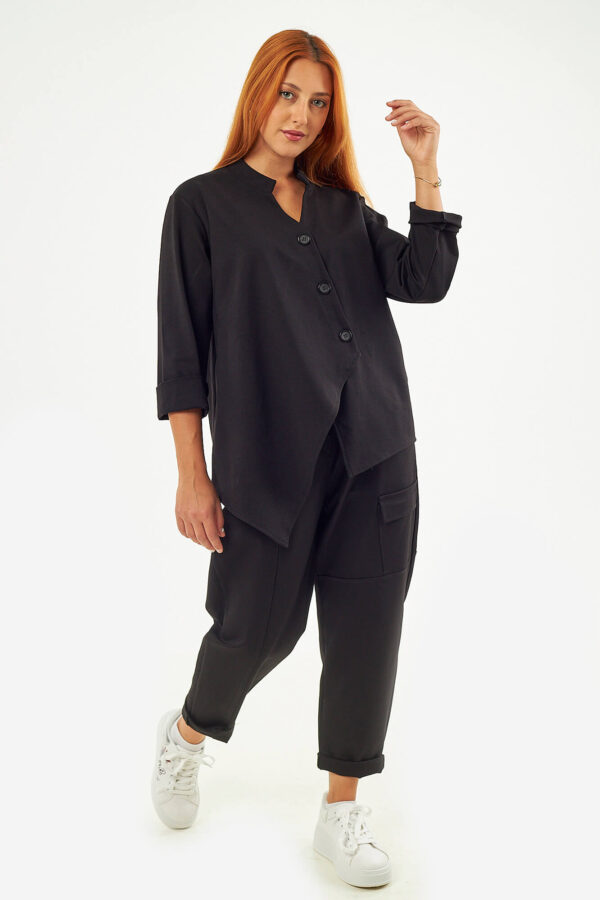 Sequoia Μοντέρνο Γυναικείο Oversize Σετ Γιλέκο με Παντελόνι 33-41426 Μπεζ